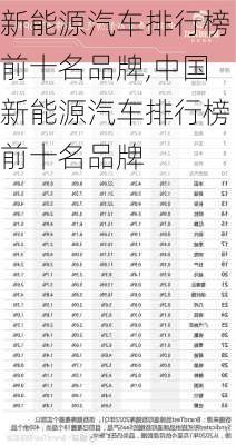 新能源汽车排行榜前十名品牌,中国新能源汽车排行榜前十名品牌