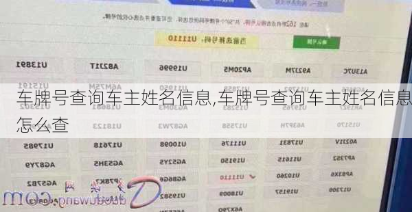 车牌号查询车主姓名信息,车牌号查询车主姓名信息怎么查