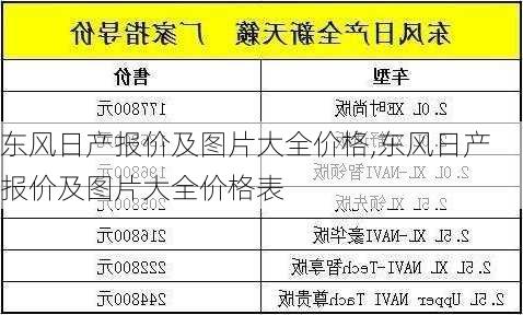 东风日产报价及图片大全价格,东风日产报价及图片大全价格表