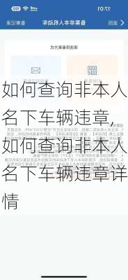 如何查询非本人名下车辆违章,如何查询非本人名下车辆违章详情