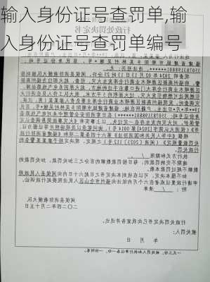 输入身份证号查罚单,输入身份证号查罚单编号