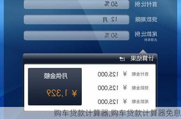 购车贷款计算器,购车贷款计算器免息