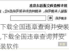 下载全国违章查询并安装,下载全国违章查询并安装软件