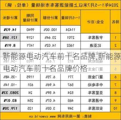 新能源电动汽车前十名品牌,新能源电动汽车前十名品牌价格