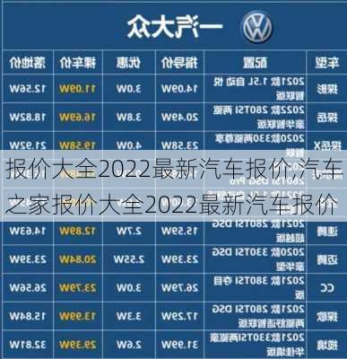 报价大全2022最新汽车报价,汽车之家报价大全2022最新汽车报价