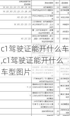 c1驾驶证能开什么车,c1驾驶证能开什么车型图片