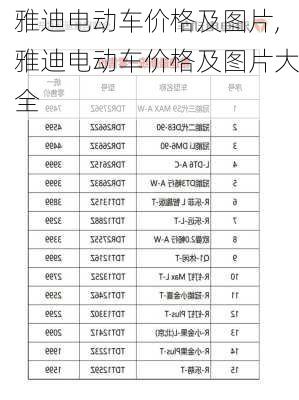 雅迪电动车价格及图片,雅迪电动车价格及图片大全