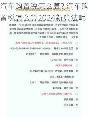 汽车购置税怎么算?,汽车购置税怎么算2024新算法呢