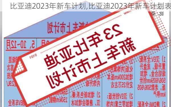 比亚迪2023年新车计划,比亚迪2023年新车计划表