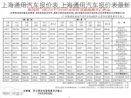 上海通用汽车报价表,上海通用汽车报价表最新