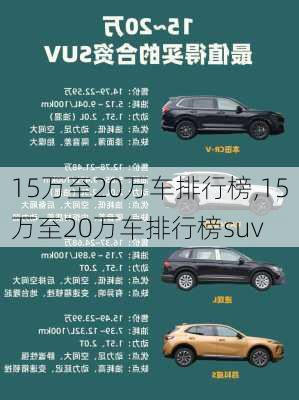 15万至20万车排行榜,15万至20万车排行榜suv