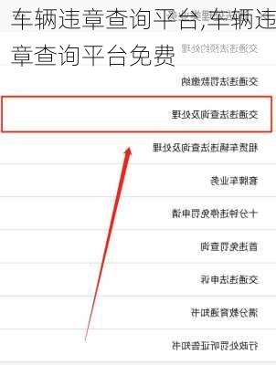 车辆违章查询平台,车辆违章查询平台免费