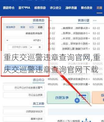 重庆交巡警违章查询官网,重庆交巡警违章查询官网下载