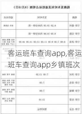 客运班车查询app,客运班车查询app乡镇班次