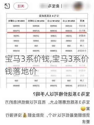 宝马3系价钱,宝马3系价钱落地价