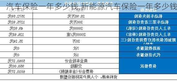 汽车保险一年多少钱,新能源汽车保险一年多少钱