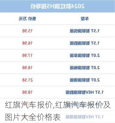 红旗汽车报价,红旗汽车报价及图片大全价格表