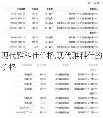 现代雅科仕价格,现代雅科仕的价格