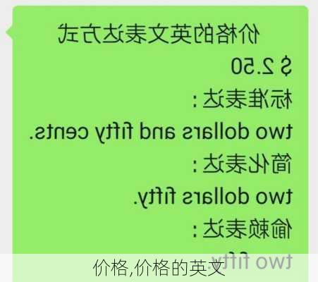 价格,价格的英文