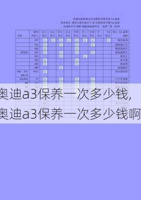 奥迪a3保养一次多少钱,奥迪a3保养一次多少钱啊