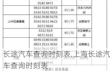 长途汽车查询时刻表,上海长途汽车查询时刻表