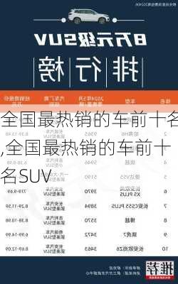 全国最热销的车前十名,全国最热销的车前十名SUV