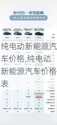 纯电动新能源汽车价格,纯电动新能源汽车价格表